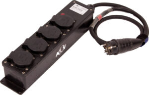 230 Volt verlengkabel 3×2,5mm 1,5 mtr + 4 voudig blok