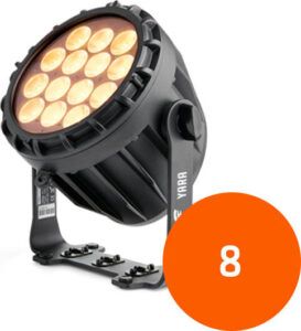 Lichtset 7 – 8x LED RGBW vloerspots