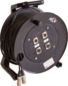 2 x XLR 3 polig kabel 50mtr op haspel