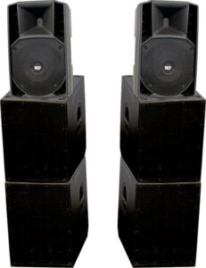 Speakerset 6 2 x RCF 732 topspeaker, 4 x 8003 subwoofer
