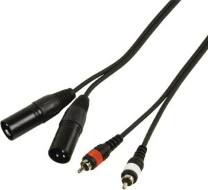 RCA male L,R/2 x XLR male 3mtr